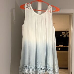 Elegant Lace Trim Ombre Tank Top